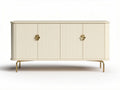 Cream sideboard with gold legs and decorative handles 120 x 40 x 60cm