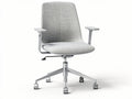 Mesh office chair with adjustable armrests and ergonomic design grey color
