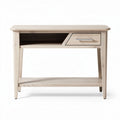 Wooden console table with drawer and open shelf in natural finish 80 x 40 x 75cm