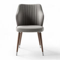 Fabric upholstered dining chair with wood legs in gray 55 x 55 x 80cm